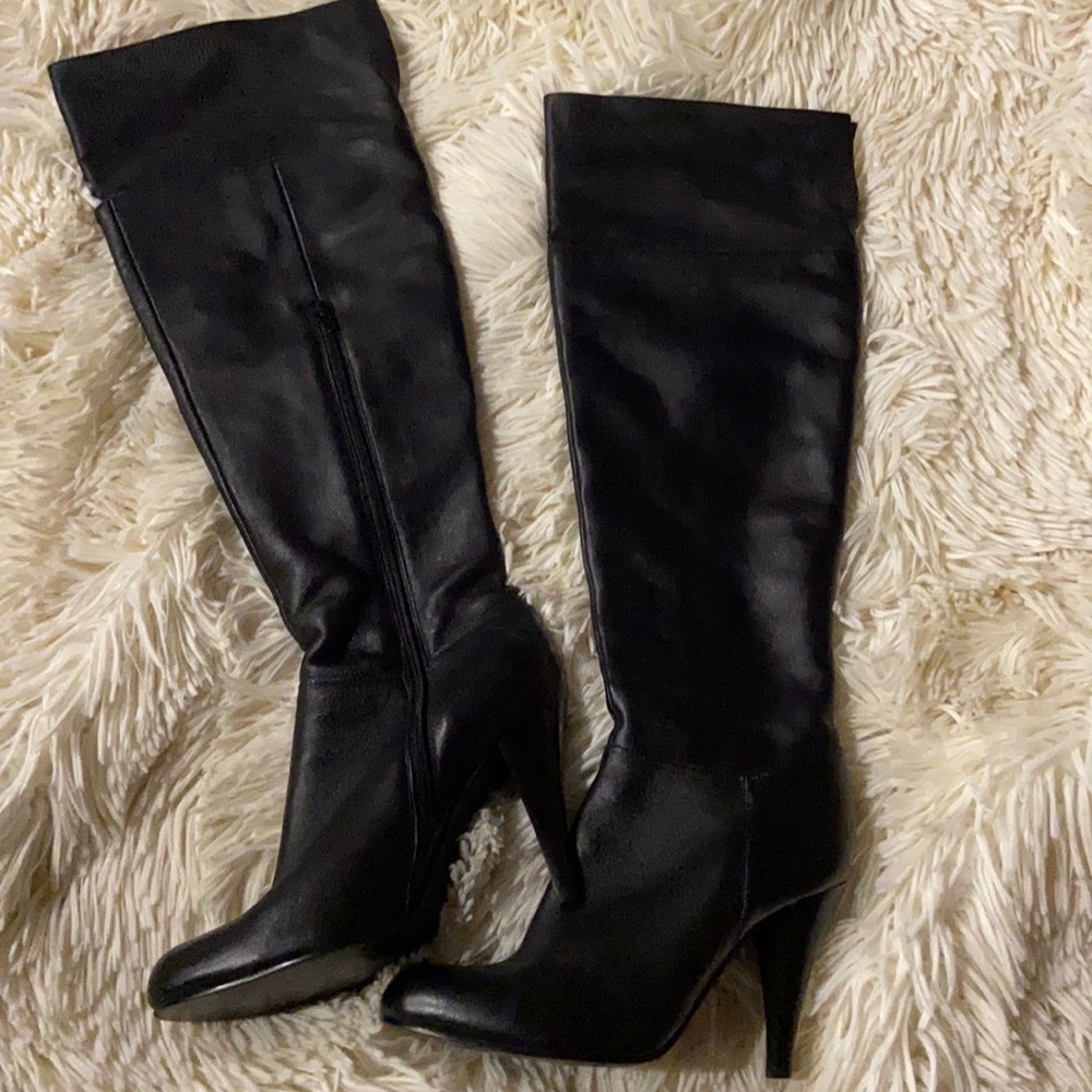 Over the knee high heel boots